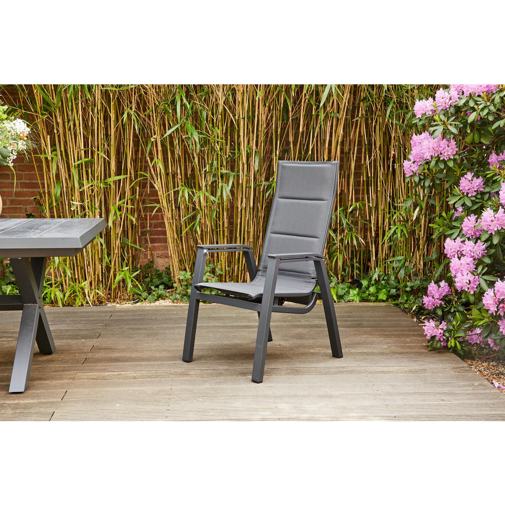 Siena Garden Garten-Relaxsessel, Anthrazit, Metall, Kun