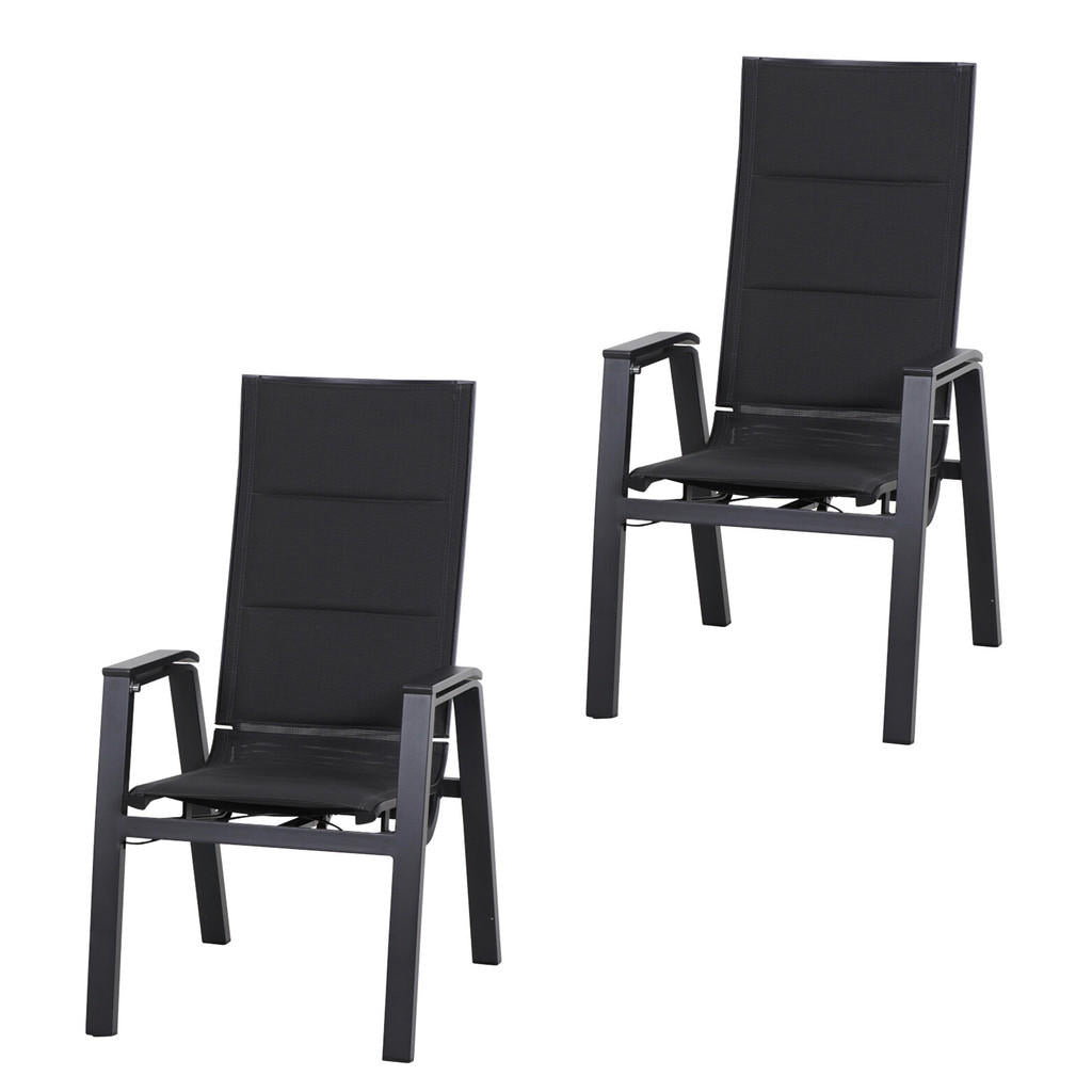 Siena Garden Garten-Relaxsessel, Anthrazit, Metall, Kun