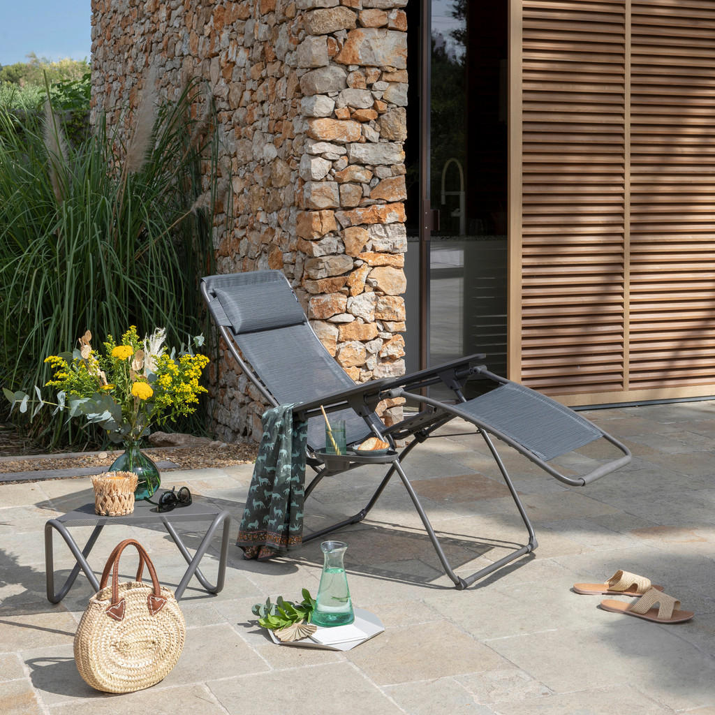 Lafuma Mobilier Garten-Relaxsessel, Türkis, Dunkelgrau,