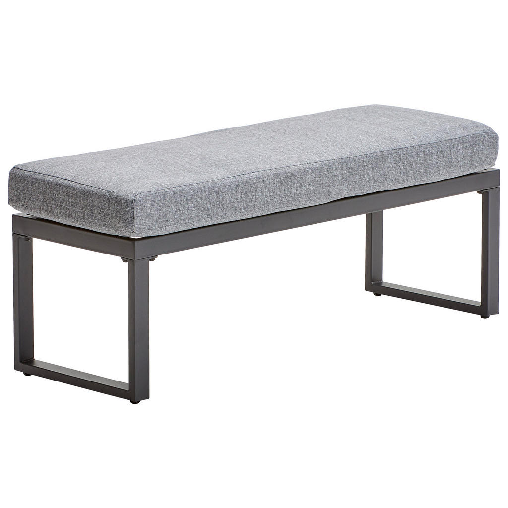 Ambia Garden Gartenbank, Grau, Dunkelgrau, Metall, Text