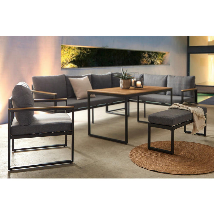 Ambia Garden Gartenbank, Grau, Dunkelgrau, Metall, Text