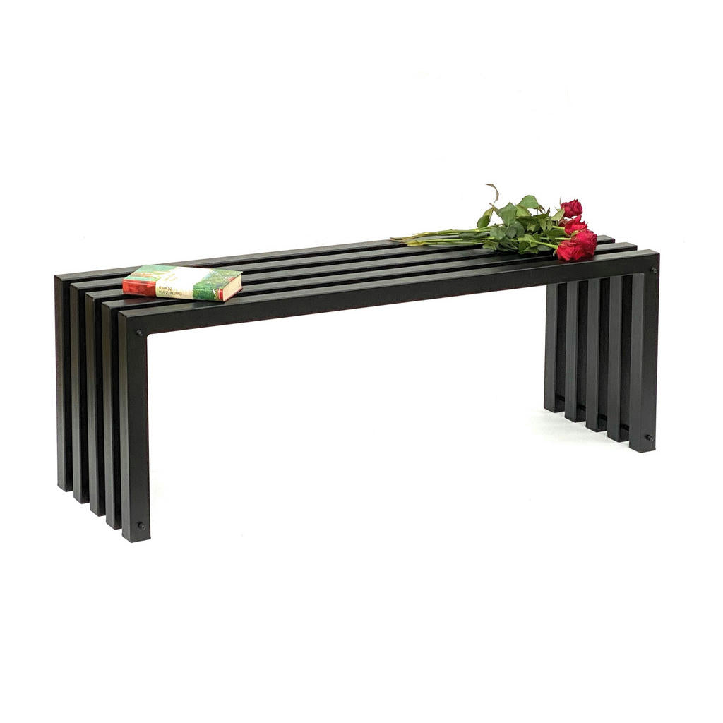 DanDiBo Gartenbank, Schwarz, Metall, 117x43.5x37 cm, Ga