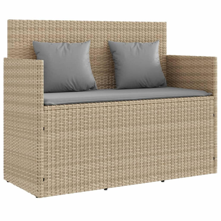 furnicato Gartenbank, Beige, Grau, Kunststoff, Rechteck