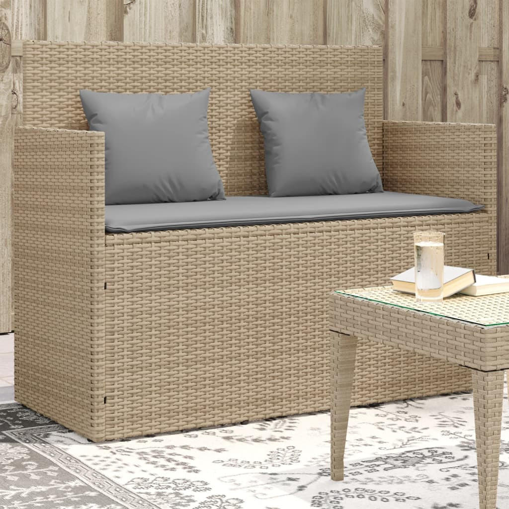 furnicato Gartenbank, Beige, Grau, Kunststoff, Rechteck