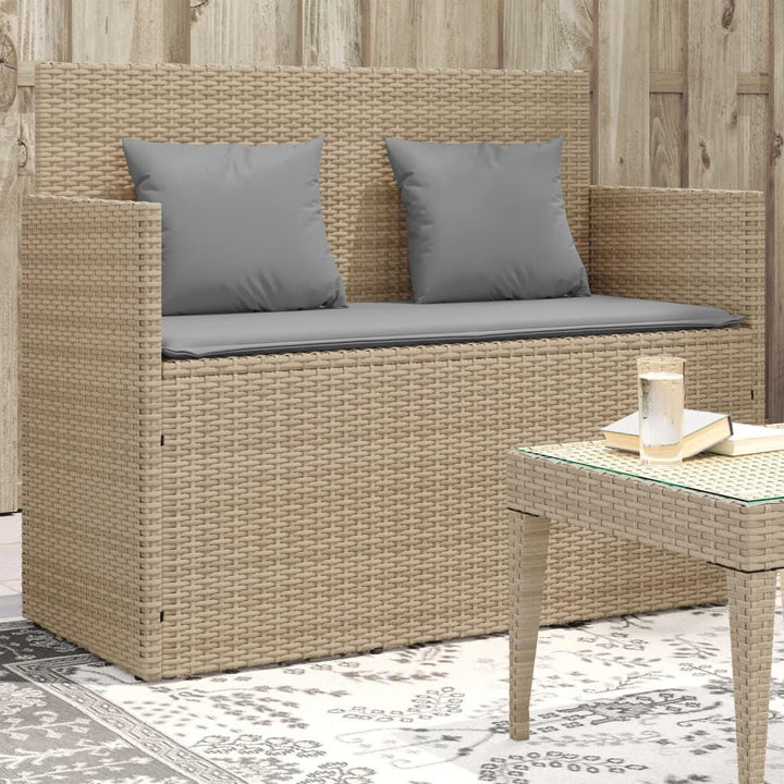 furnicato Gartenbank, Beige, Grau, Kunststoff, Rechteck
