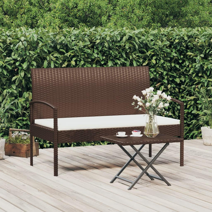 furnicato Gartenbank, Braun, Kunststoff, Rechteckig, 58
