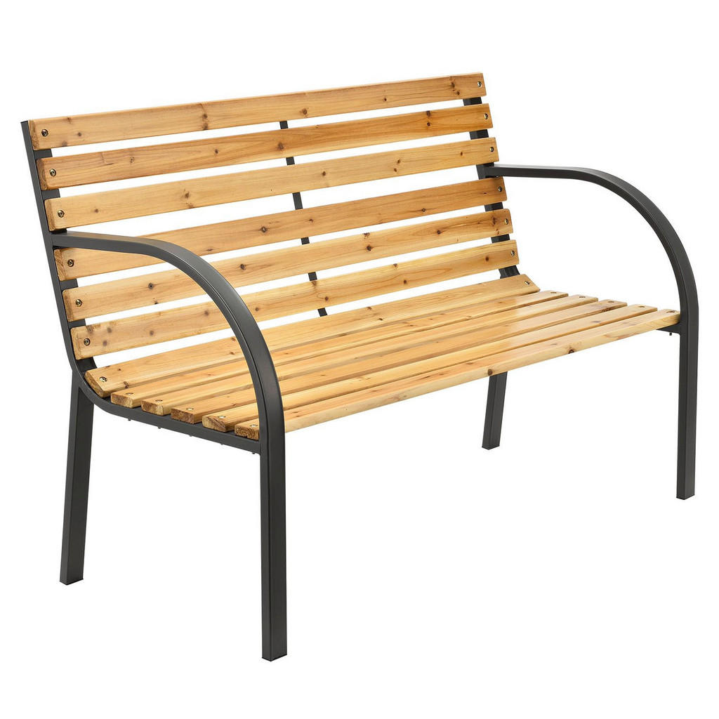 Juskys Gartenbank, Braun, Holz, 120x82x62 cm, Gartenmöb