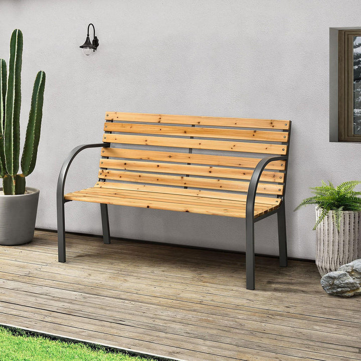 Juskys Gartenbank, Braun, Holz, 120x82x62 cm, Gartenmöb