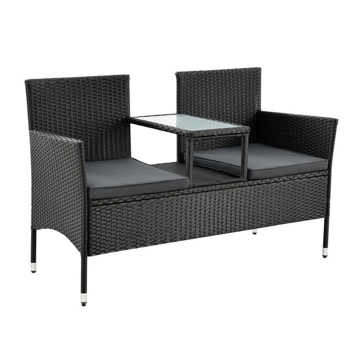 Juskys Gartenbank, Schwarz, Kunststoff, 133x84x63 cm, G