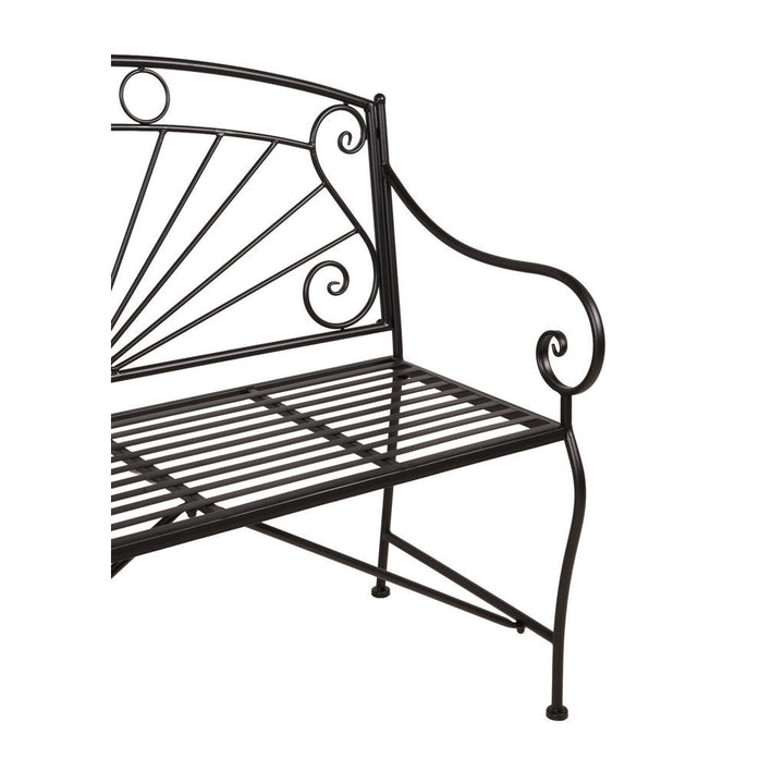 Gardenson Gartenbank, Schwarz, Metall, 2-Sitzer, 111x96