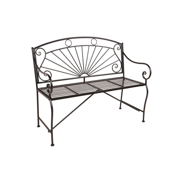 Gardenson Gartenbank, Schwarz, Metall, 2-Sitzer, 111x96
