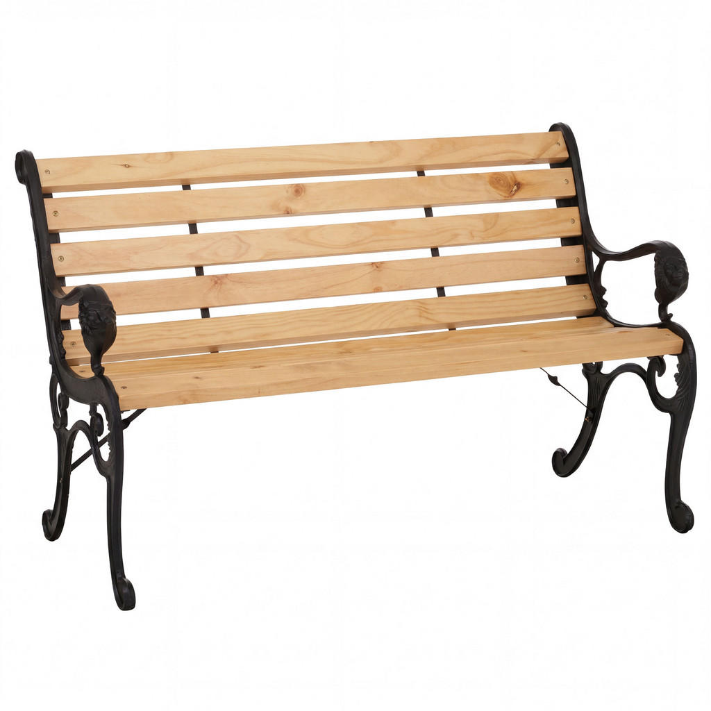 MCW Gartenbank, Schwarz, Beige, Holz, 132x80x35 cm, Gar