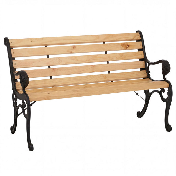 MCW Gartenbank, Schwarz, Beige, Holz, 132x80x35 cm, Gar