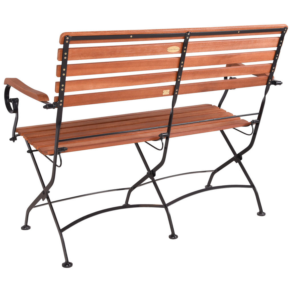 Gardenson Gartenbank, Braun, Schwarz, Holz, Metall, Euk