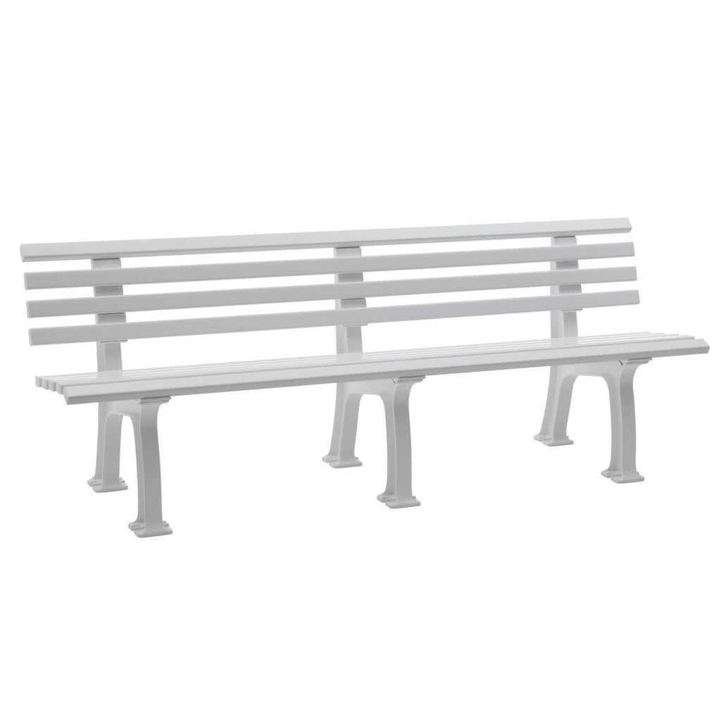 Modante Gartenbank, Weiß, Kunststoff, 4-Sitzer, 200x74x