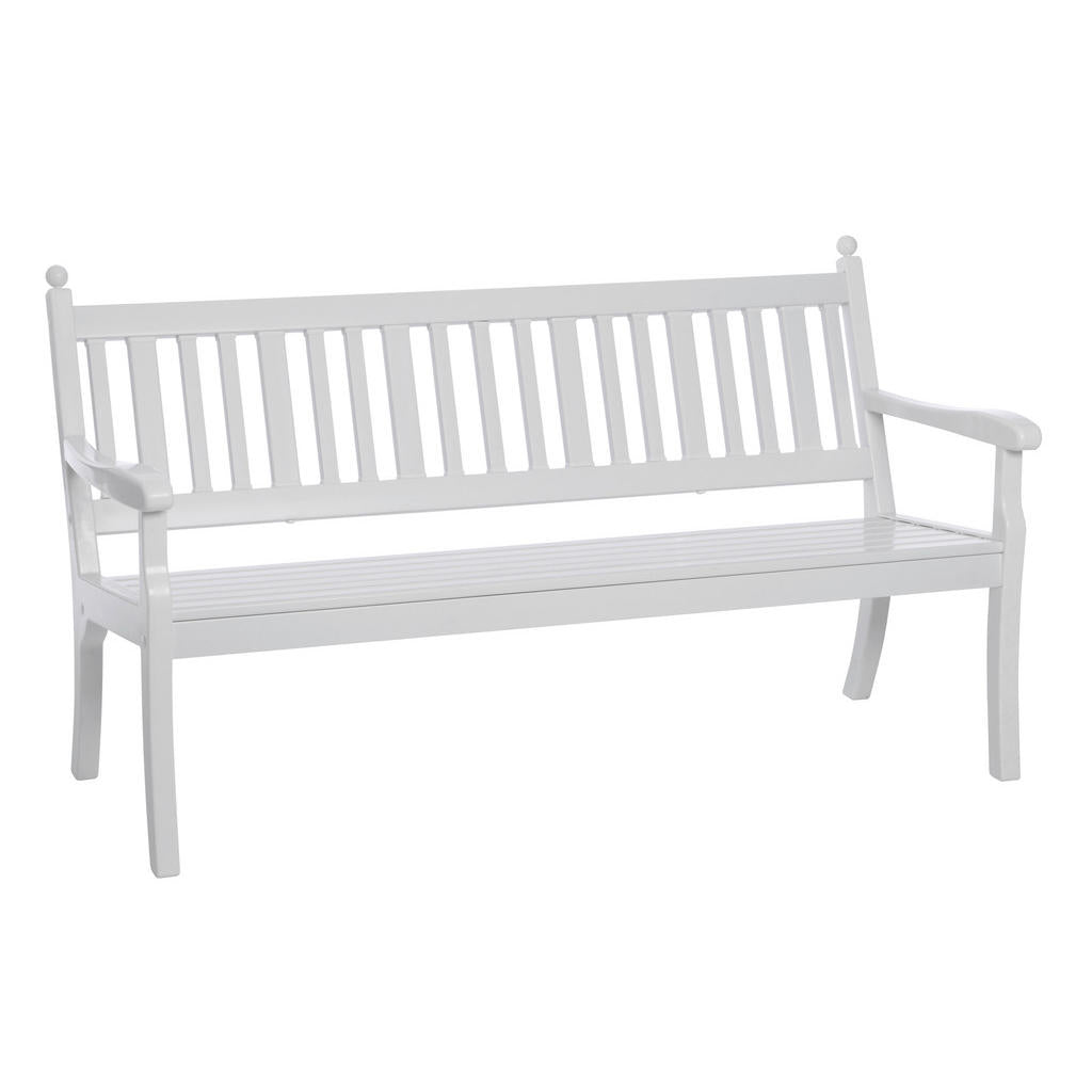 Modante Gartenbank, Weiß, Kunststoff, 3-Sitzer, 160x88x