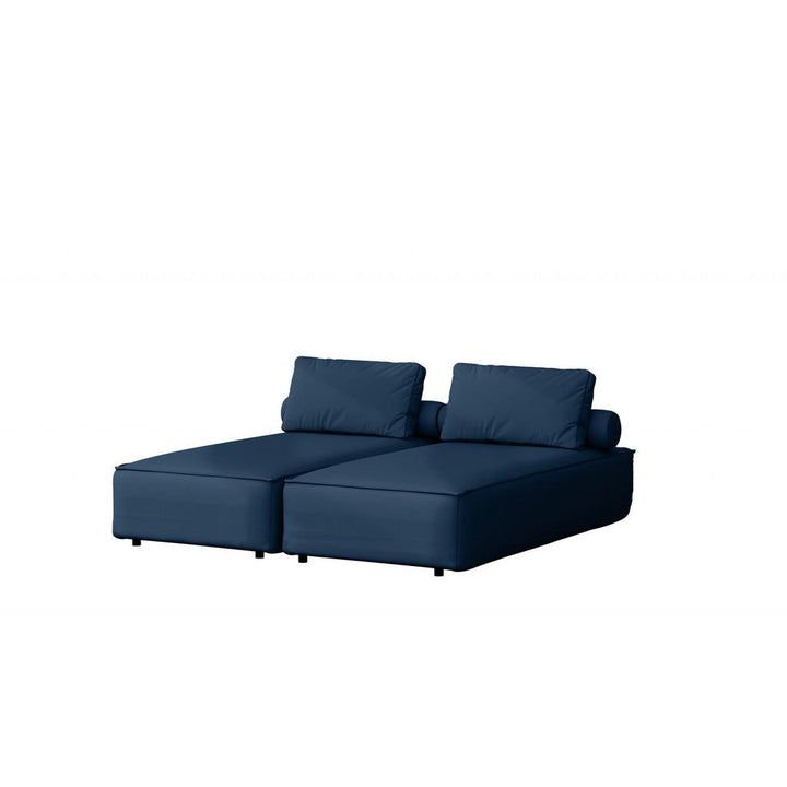 Kaiser Möbel Gartenchaiselongue, Blau, Holz, 180x73x194