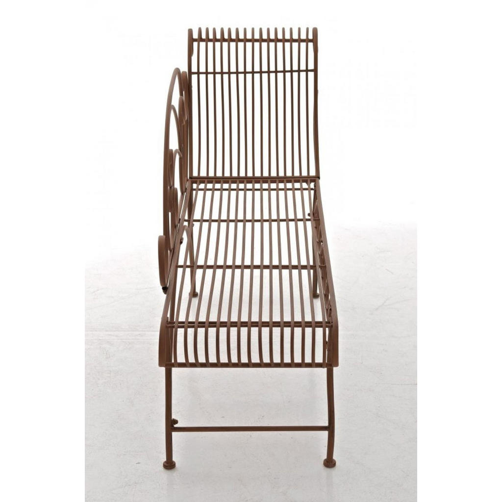 CLP Gartenliege, Braun, Metall, 156x78x46 cm, Gartenmöb