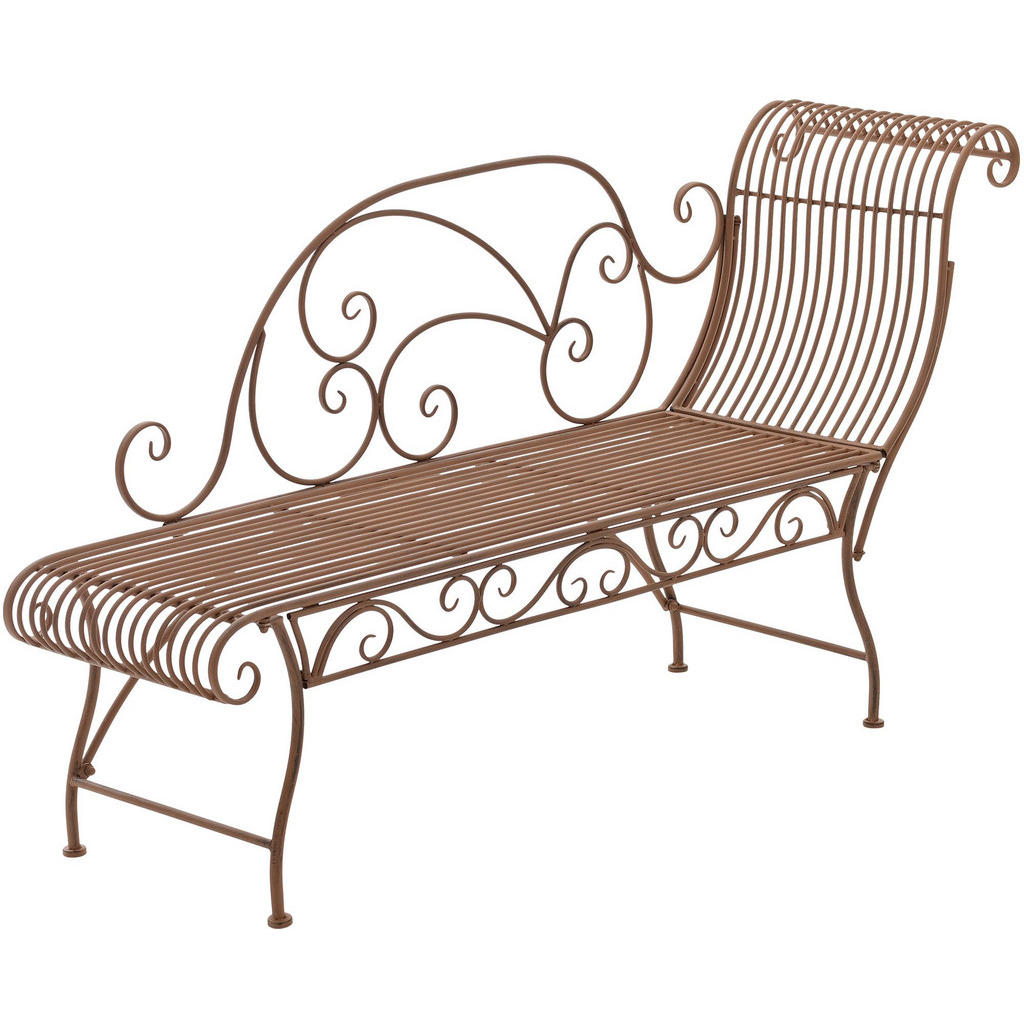 CLP Gartenliege, Braun, Metall, 156x78x46 cm, Gartenmöb