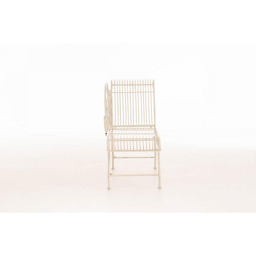 CLP Gartenliege, Creme, Metall, 156x78x46 cm, Gartenmöb