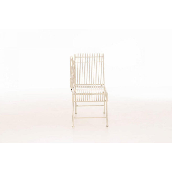 CLP Gartenliege, Creme, Metall, 156x78x46 cm, Gartenmöb