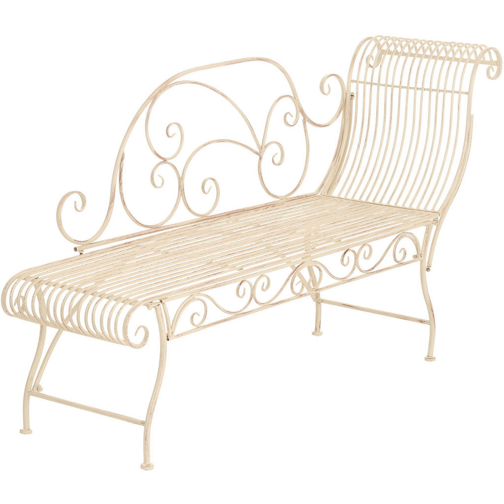 CLP Gartenliege, Creme, Metall, 156x78x46 cm, Gartenmöb