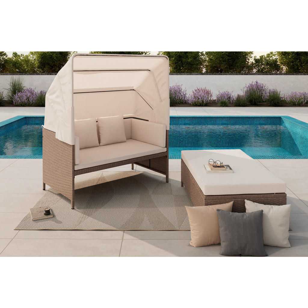 Ambia Garden Gartenmuschel, Beige, Metall, Füllung: Pol