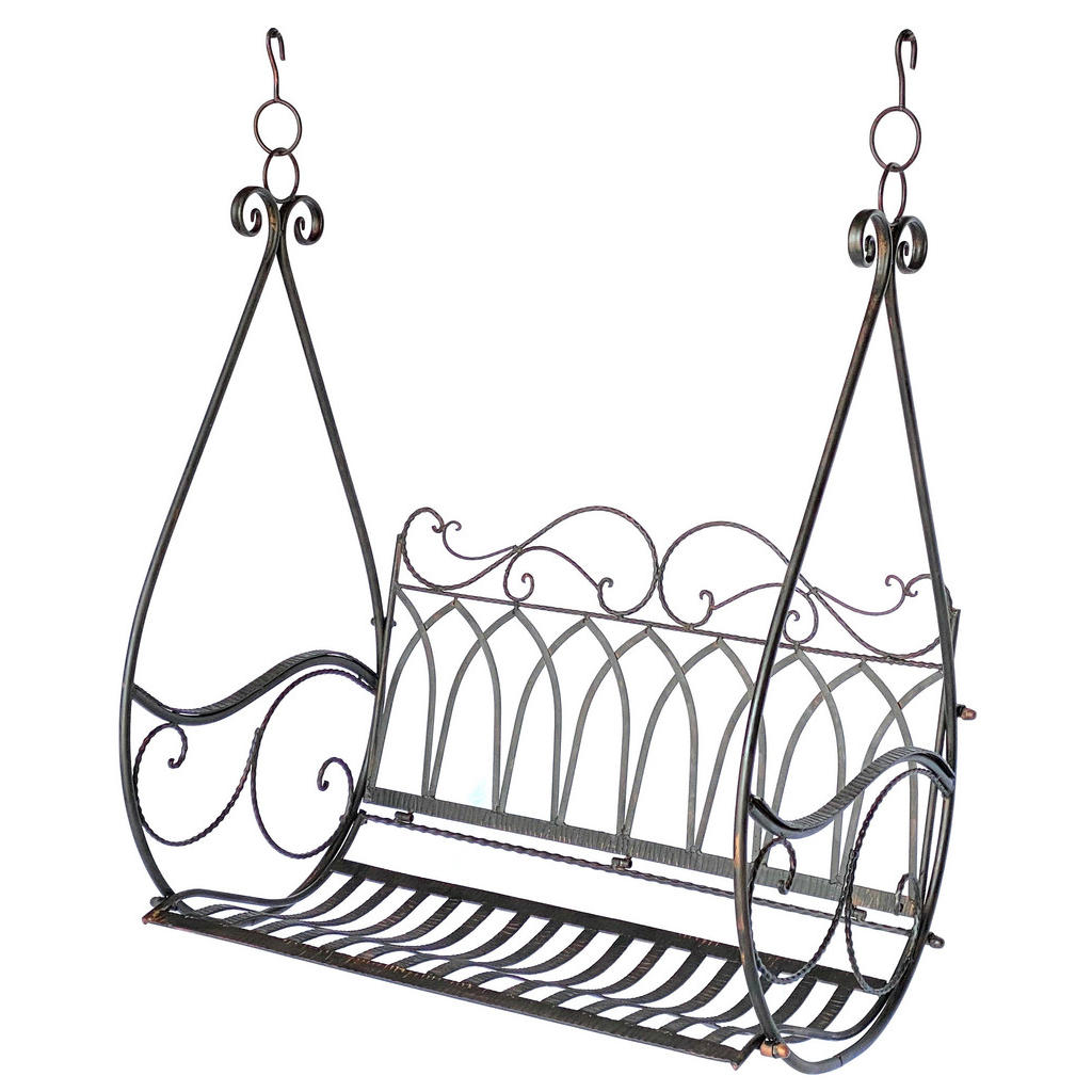 Hängebank, Braun, Metall, 105x60x55 cm, Gartenmöbel, Ga