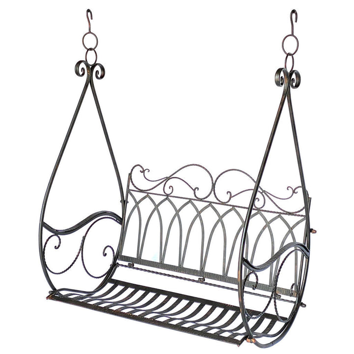 Hängebank, Braun, Metall, 105x60x55 cm, Gartenmöbel, Ga