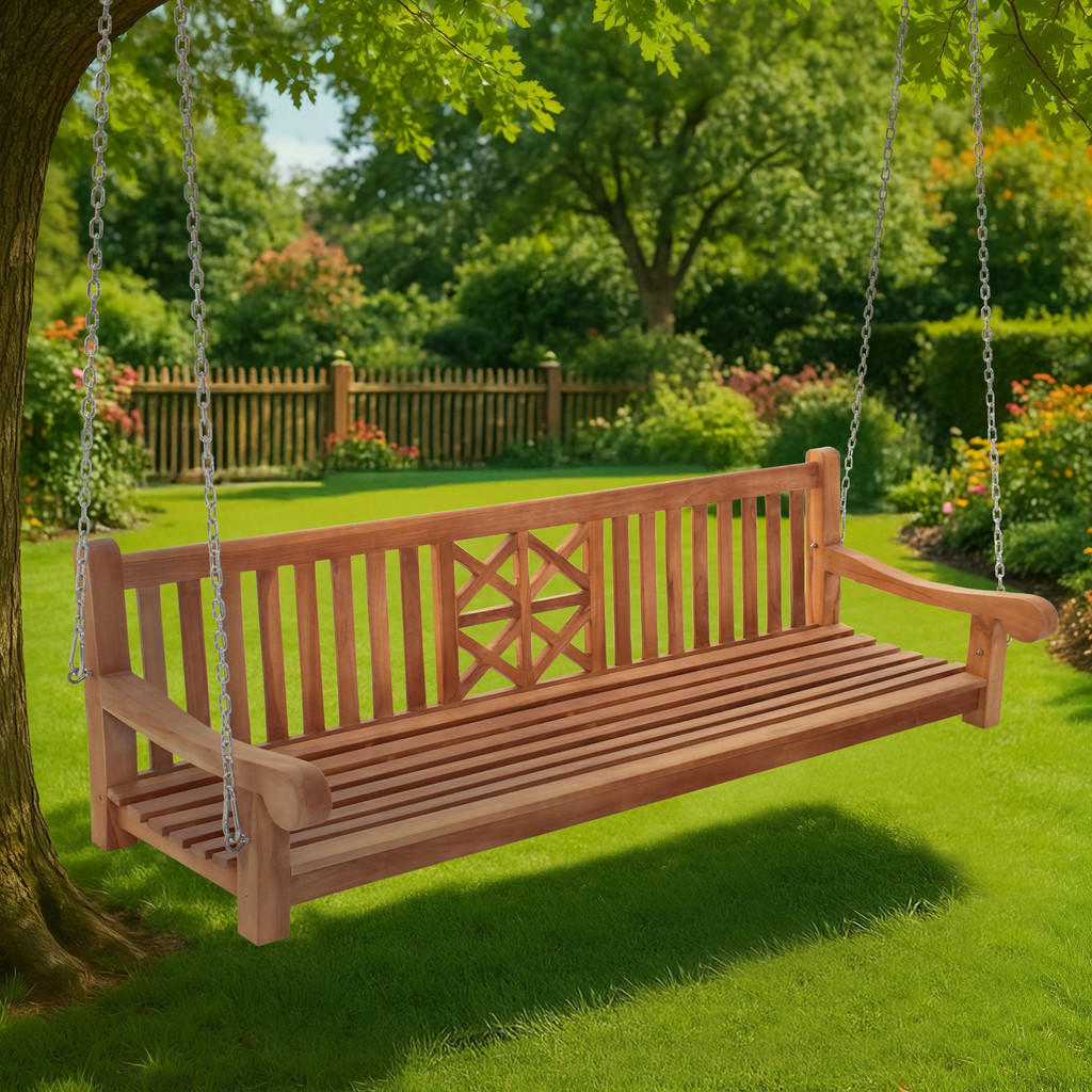 CLP Hängebank, Teak, Holz, 220x61x70 cm, Gartenmöbel, G