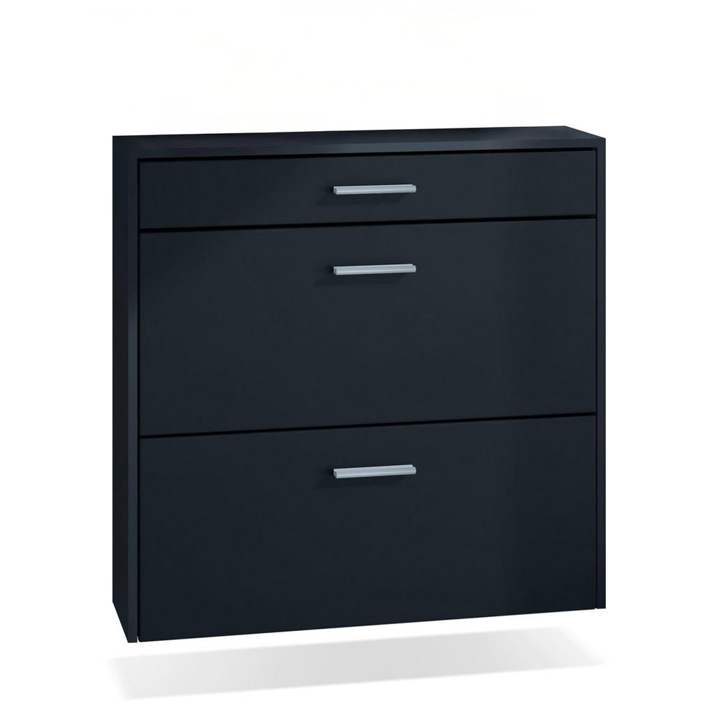 InnoFurn Hängender-Schuhschrank, Schwarz, Holzwerkstoff