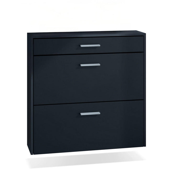 InnoFurn Hängender-Schuhschrank, Schwarz, Holzwerkstoff