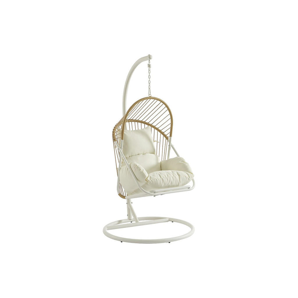 Vente-Unique Hängesessel, Natur, Metall, Uni, 1-Sitzer,