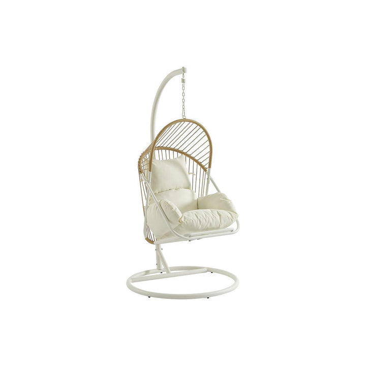 Vente-Unique Hängesessel, Natur, Metall, Uni, 1-Sitzer,
