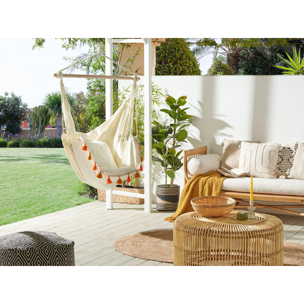 Beliani Hängesessel, Beige, Textil, 96x125x55 cm, Garte