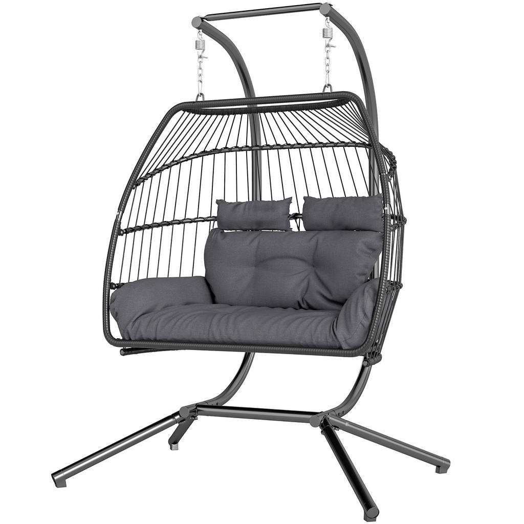 ComfortXL Hängesessel, Dunkelgrau, Metall, Kunststoff,