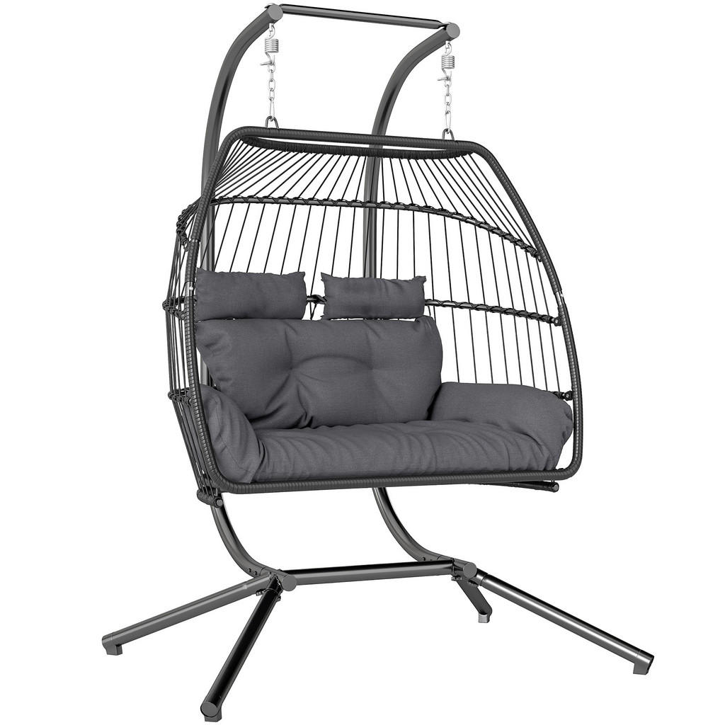 ComfortXL Hängesessel, Dunkelgrau, Metall, Kunststoff,