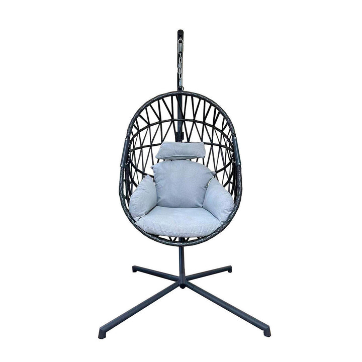 Mobili Rebecca Hängesessel, Grau, Metall, 1-Sitzer, Ova