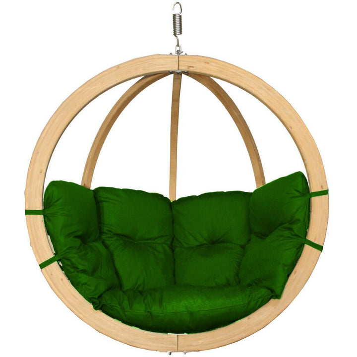 Konsimo® Hängesessel, Grün, Holz, Textil, Rund, 120x82x