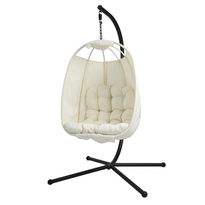 Svita Hängesessel, Beige, Metall, 1-Sitzer, 105x195x105