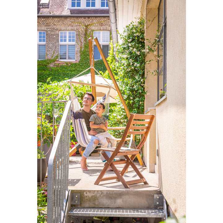 La Siesta Hängesessel Basic Outdoor, Weiß, Hellblau, Du