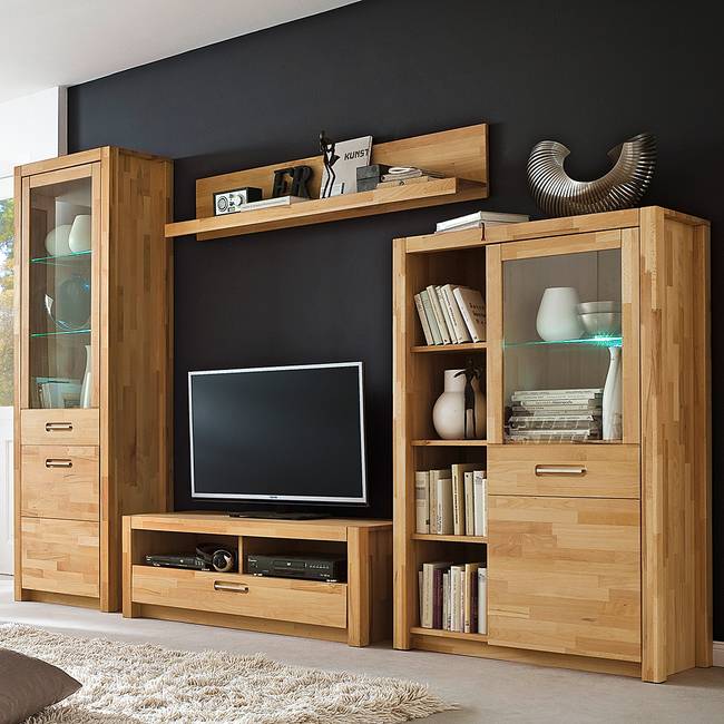 Highboard I 98 x 145 x 40cm Braun/Kernbuche