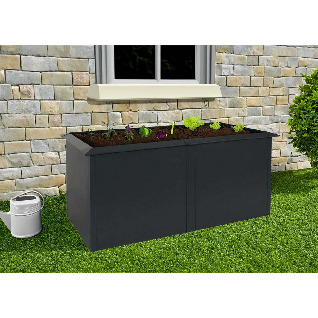 MCW Hochbeet, Anthrazit, Metall, 170x78x90 cm, Gartenzu