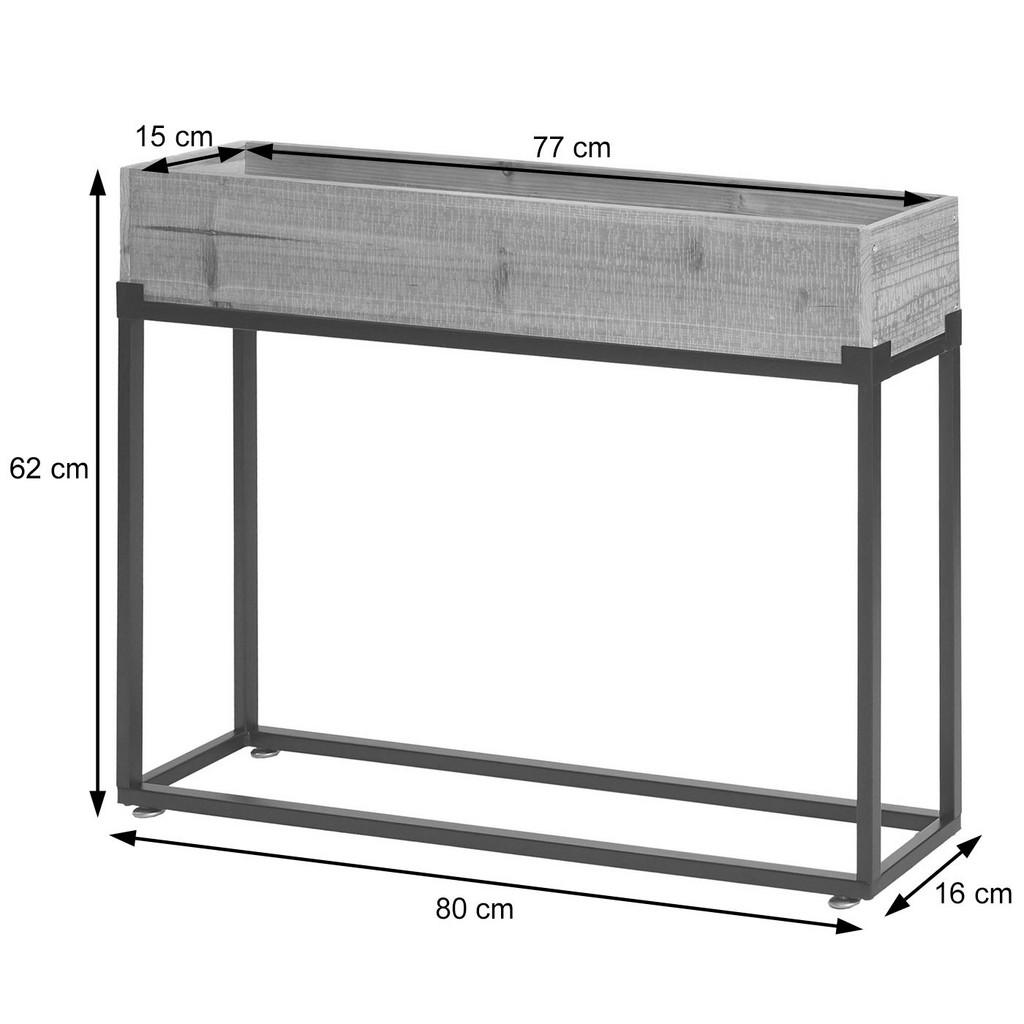MCW Hochbeet, Braun, Schwarz, Holz, 80x62x16 cm, Garten
