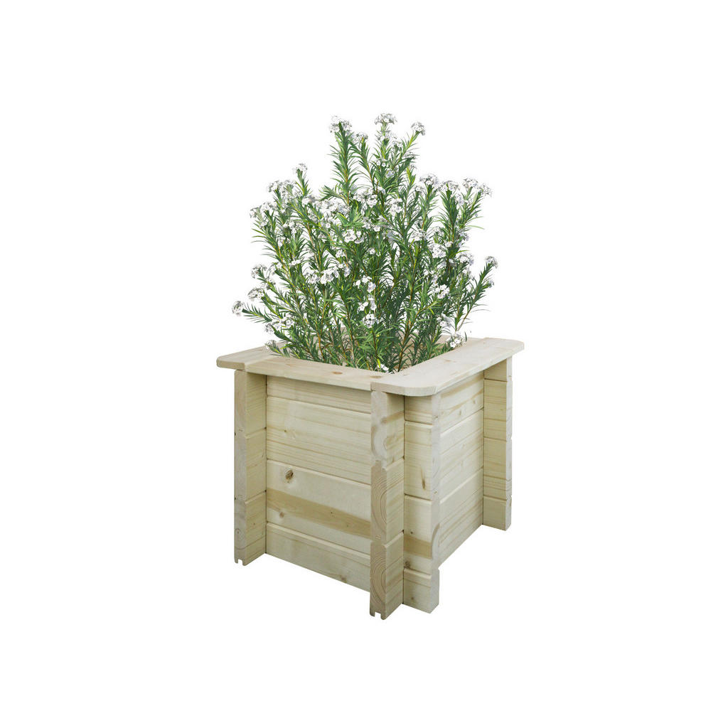 Timbela Hochbeet, Beige, Holz, 38x35x38 cm, Gartenzubeh