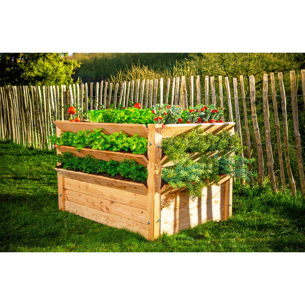Hochbeet, Lärche, Holz, Lärche, 700 L, 124x73x91 cm, Ga