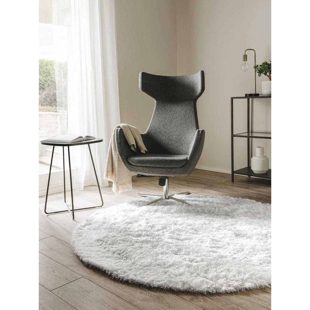 benuta Nest Hochflorteppich, Weiß, Textil, Beton Optik,