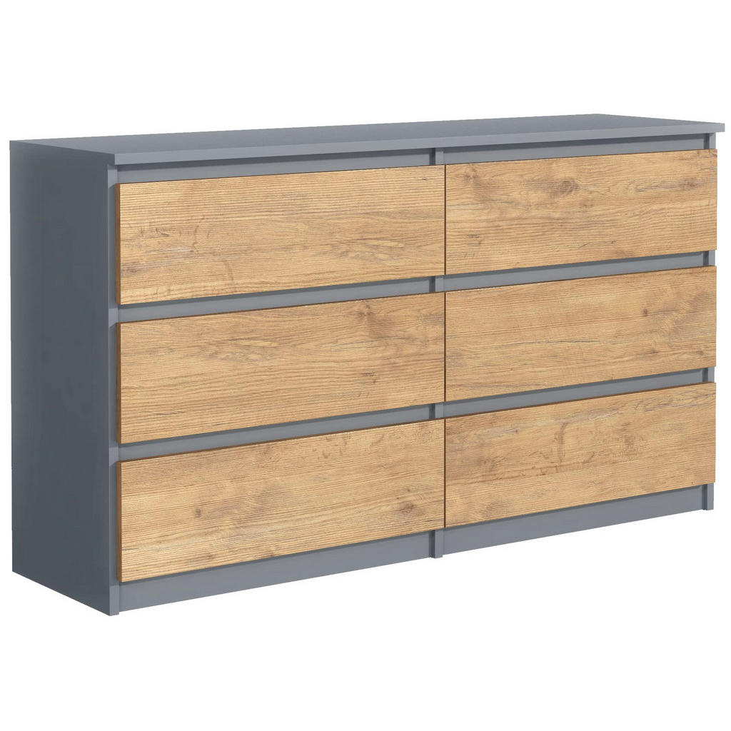 Mobelsta Kommode, Anthrazit, Esche, Holzwerkstoff, Teil