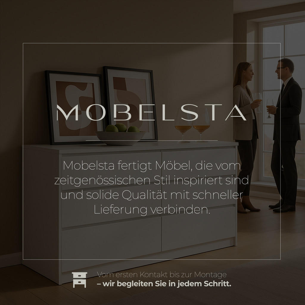 Mobelsta Kommode, Anthrazit, Esche, Holzwerkstoff, Teil