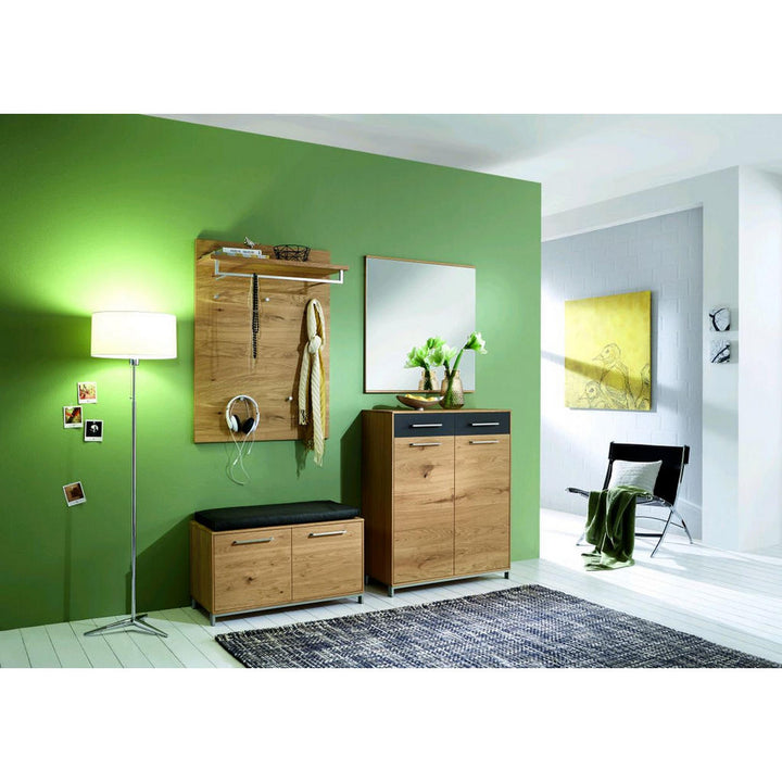 Kommode, Anthrazit, Eiche, Metall, Eiche, Balkeneiche,